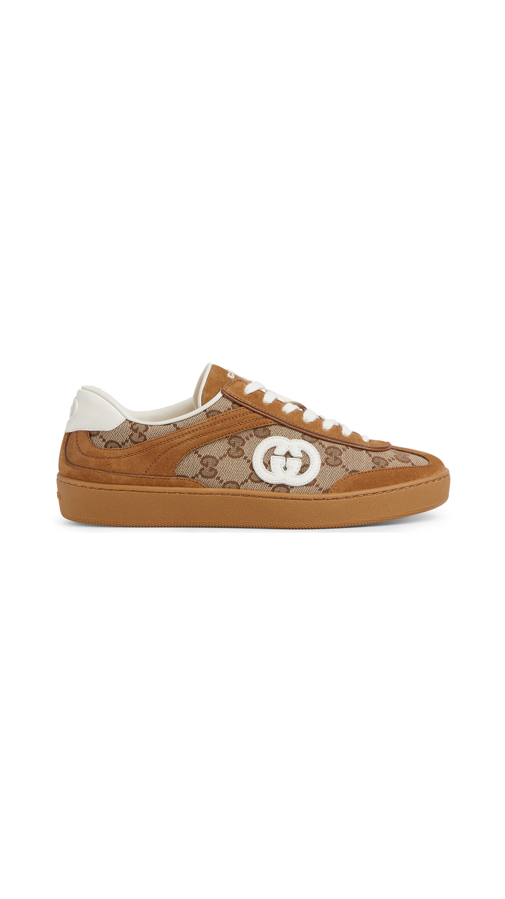 Sneaker with Interlocking G - Brown/Camel