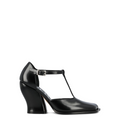 Onda T-bar pump in brushed calfskin
