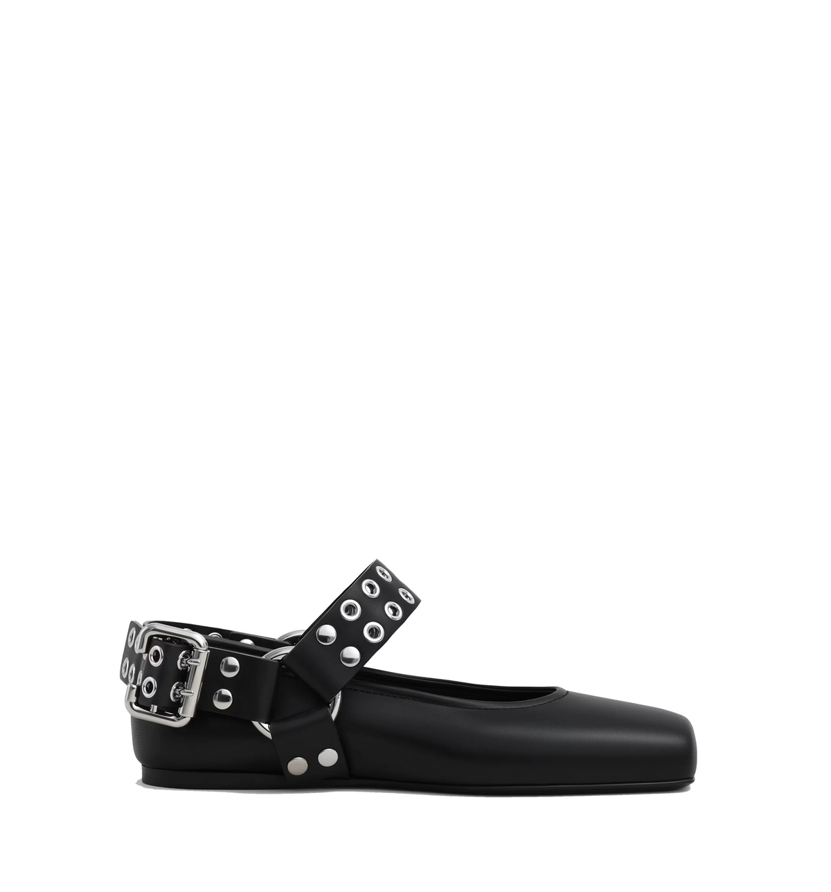 Biker Ballet Flats in Calfskin
