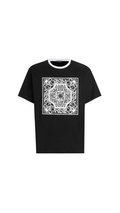Cotton T-Shirt with Print and Embroidery - Black/White