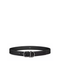 Leather belt with metal CD logo