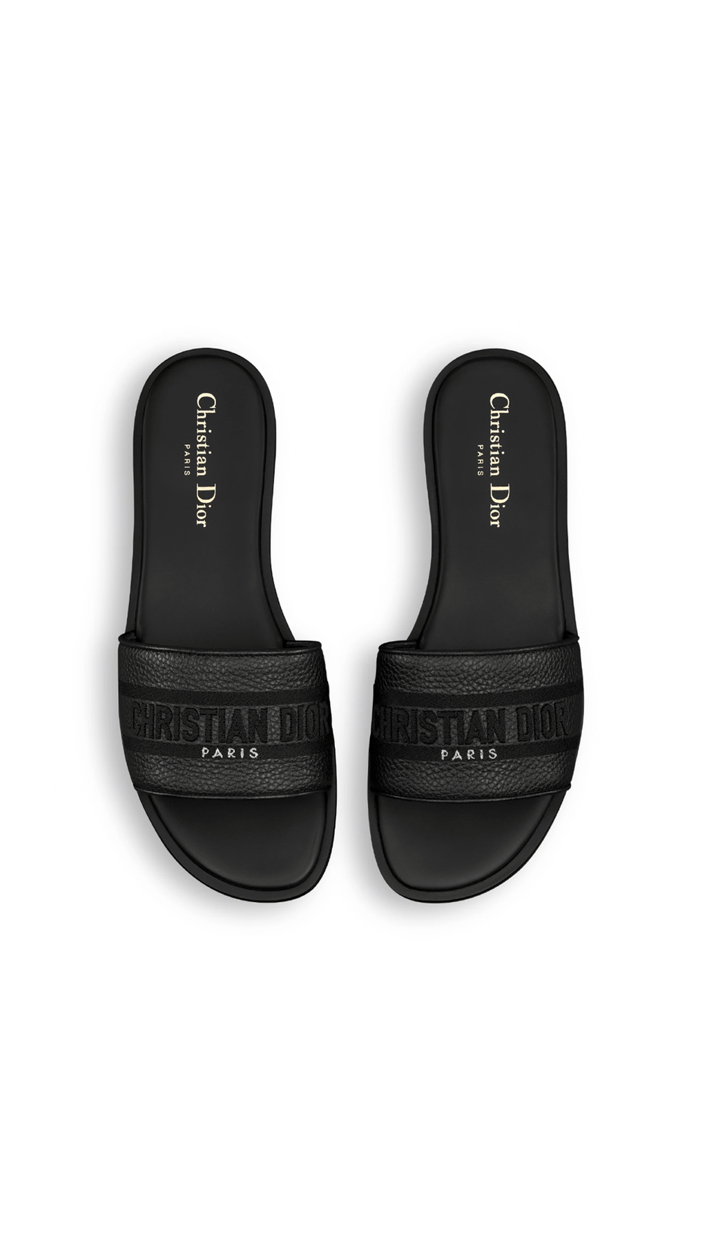 Dway Slide in Grained Calfskin - Black