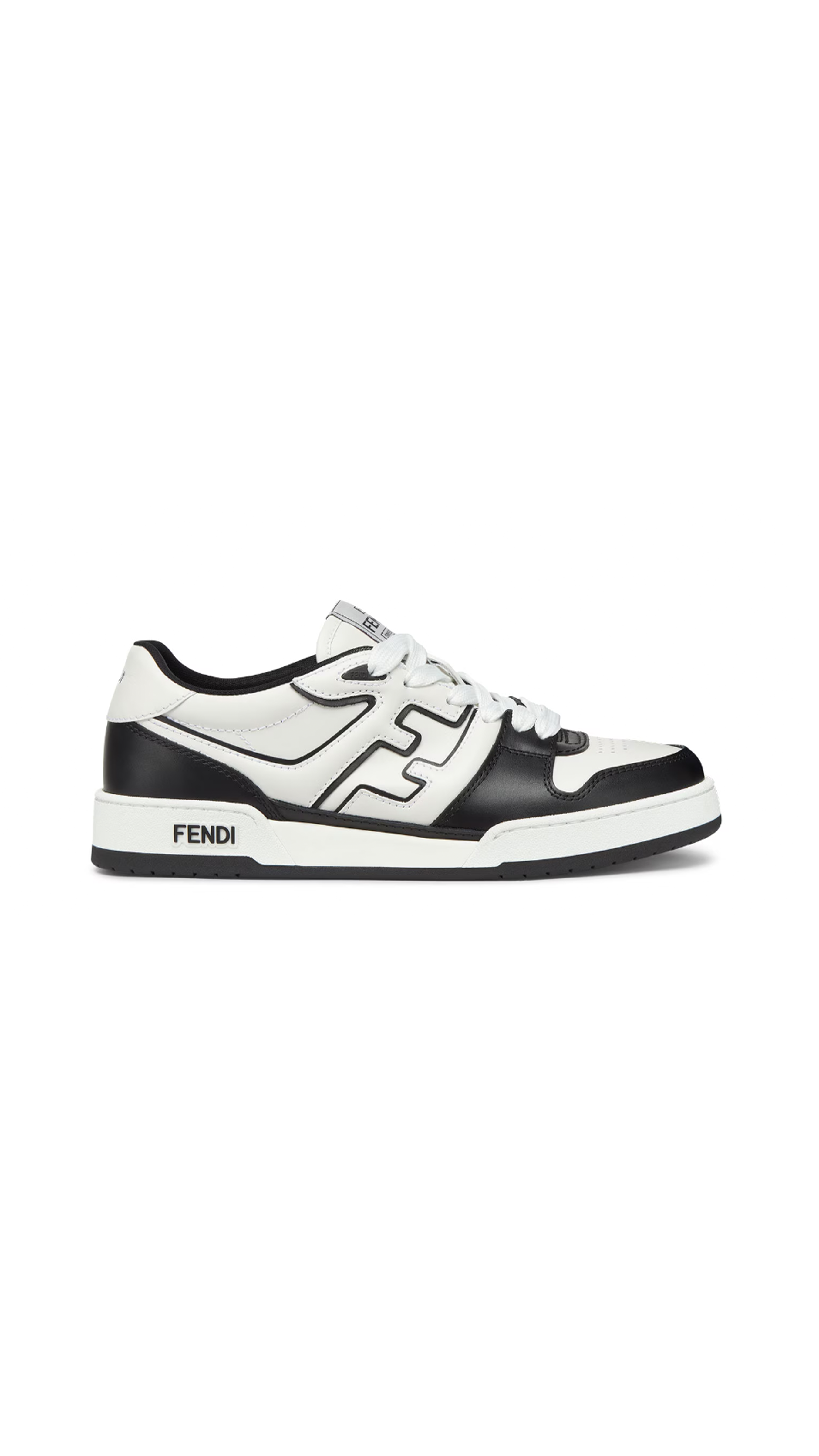 Fendi Match Leather Sneakers - White/Black