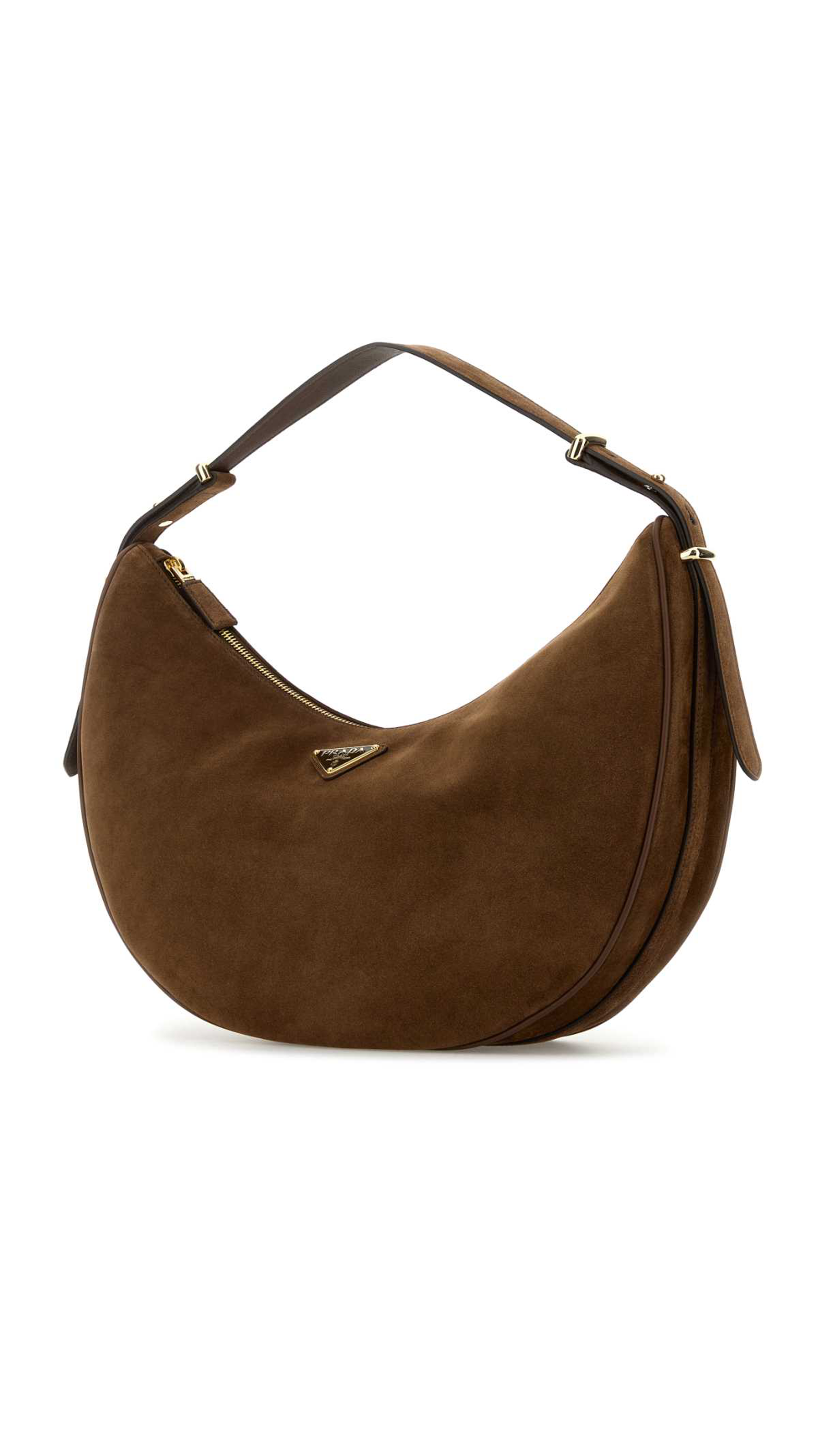 Arqué Medium Suede Shoulder Bag - Cocoa Brown