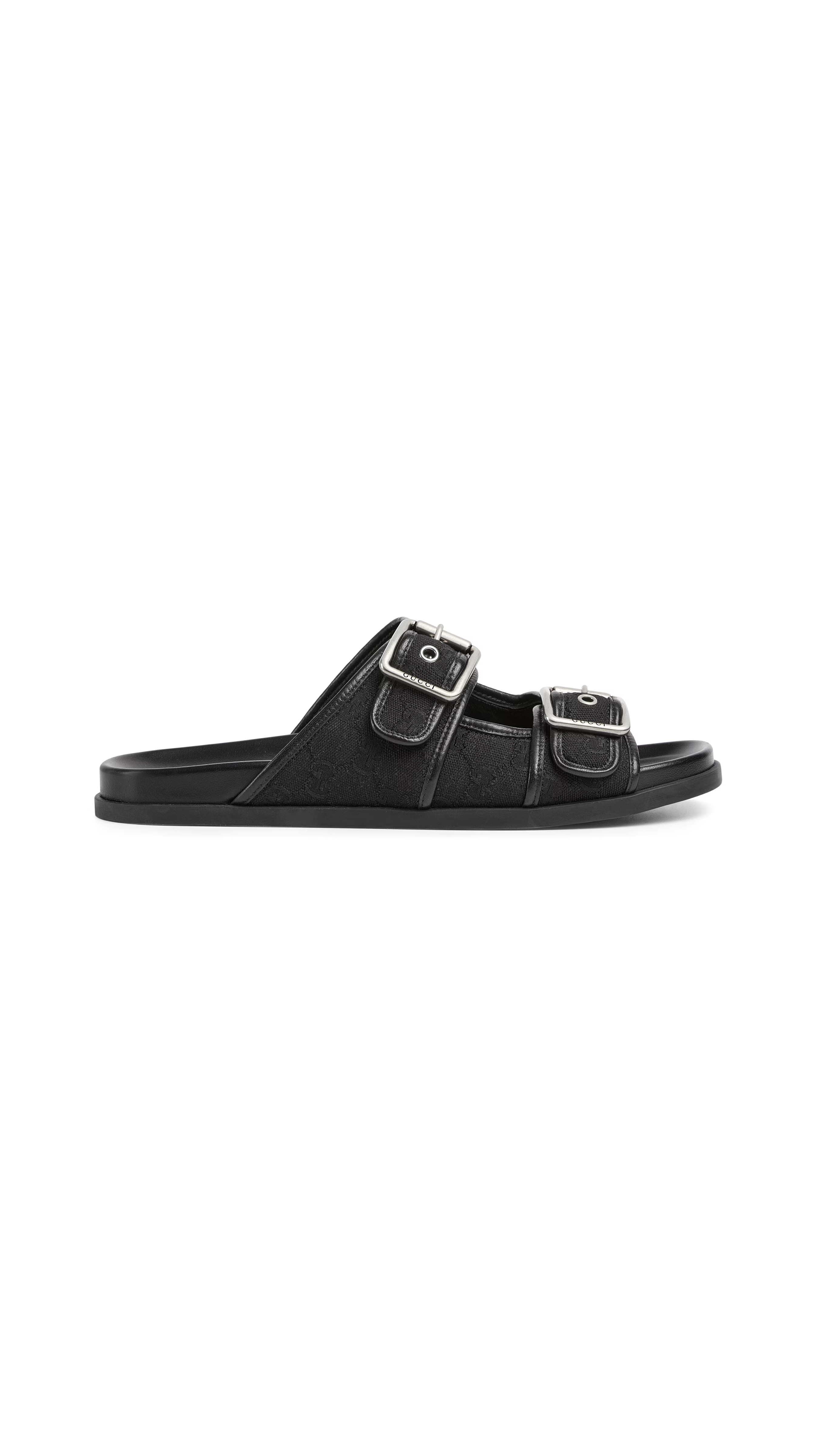 Slide sandals with buckles - Black
