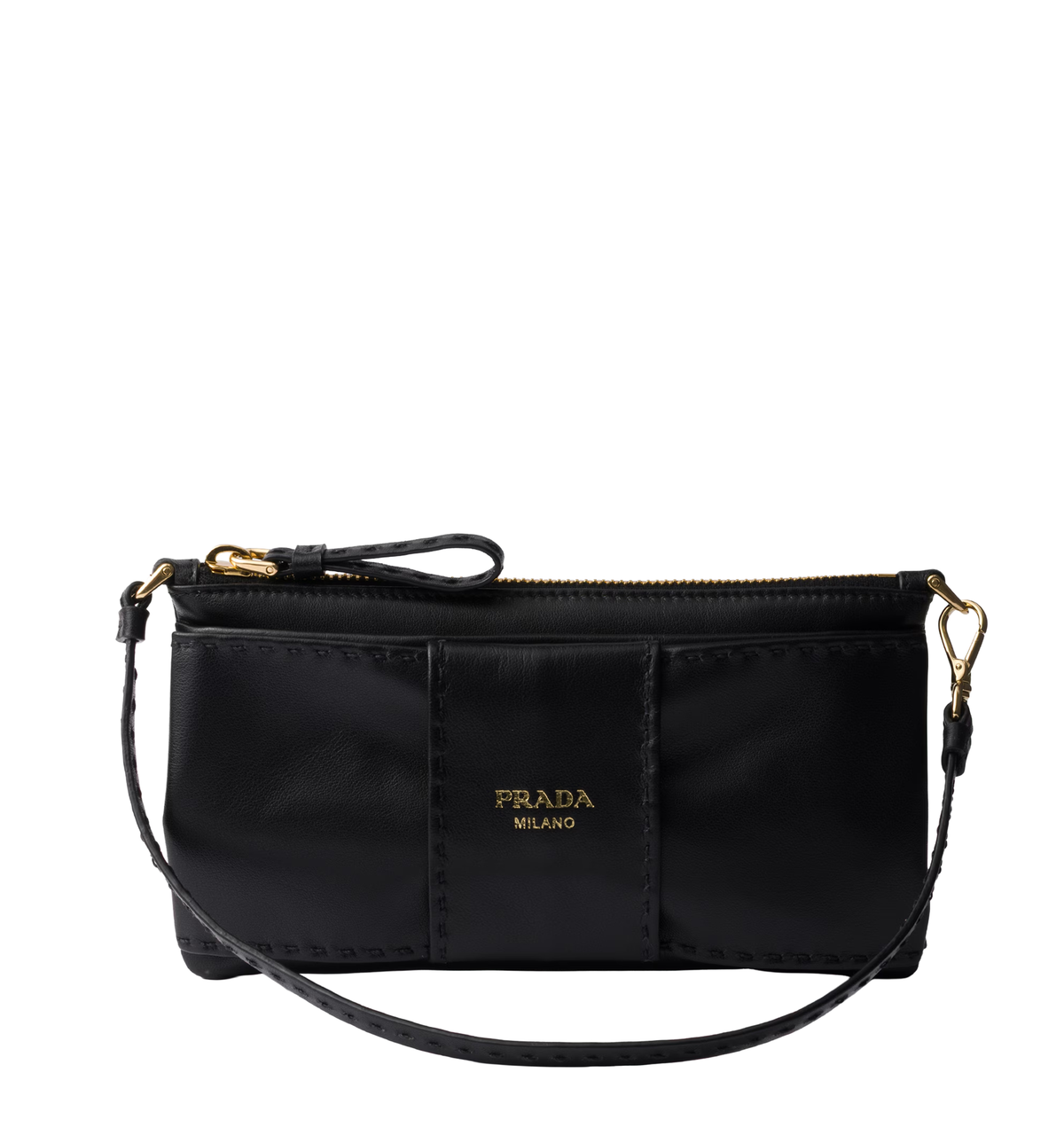 Nappa leather zipper pouch