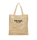 Logo Embroidered Woven Tote Bag