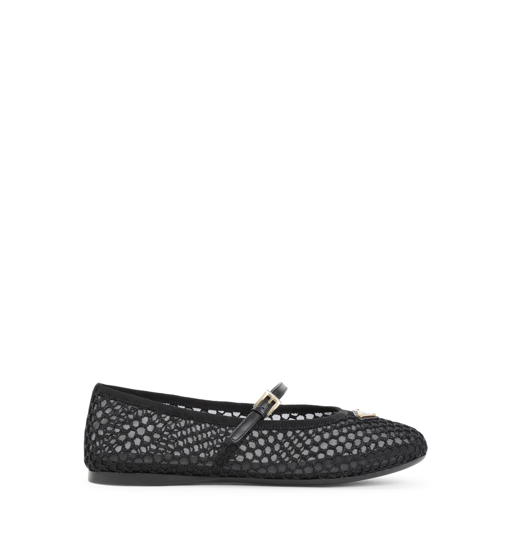 Mesh fabric ballerinas