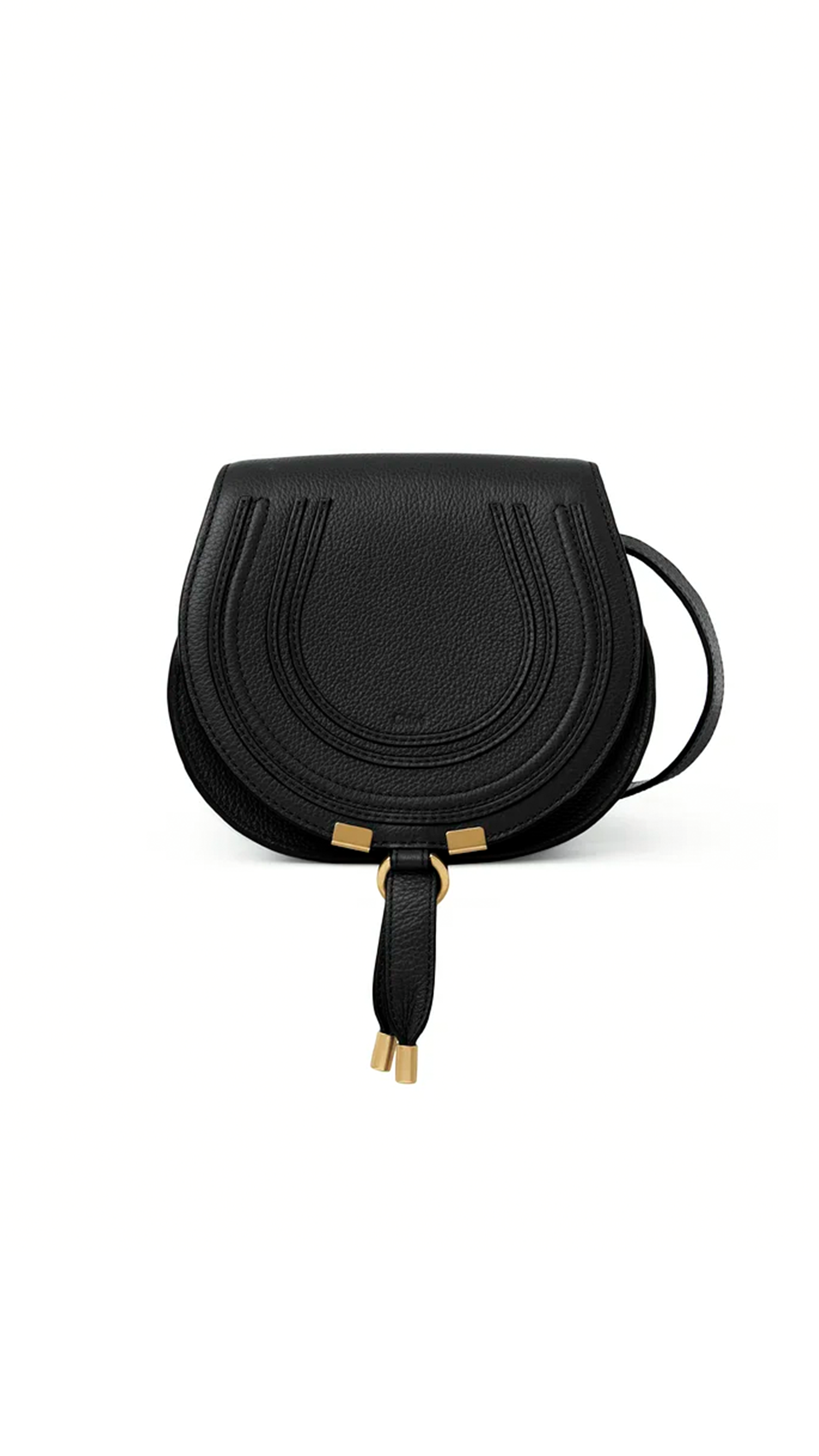 Marcie Small Saddle Bag - Black