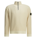 Half zippered cotton knitwear