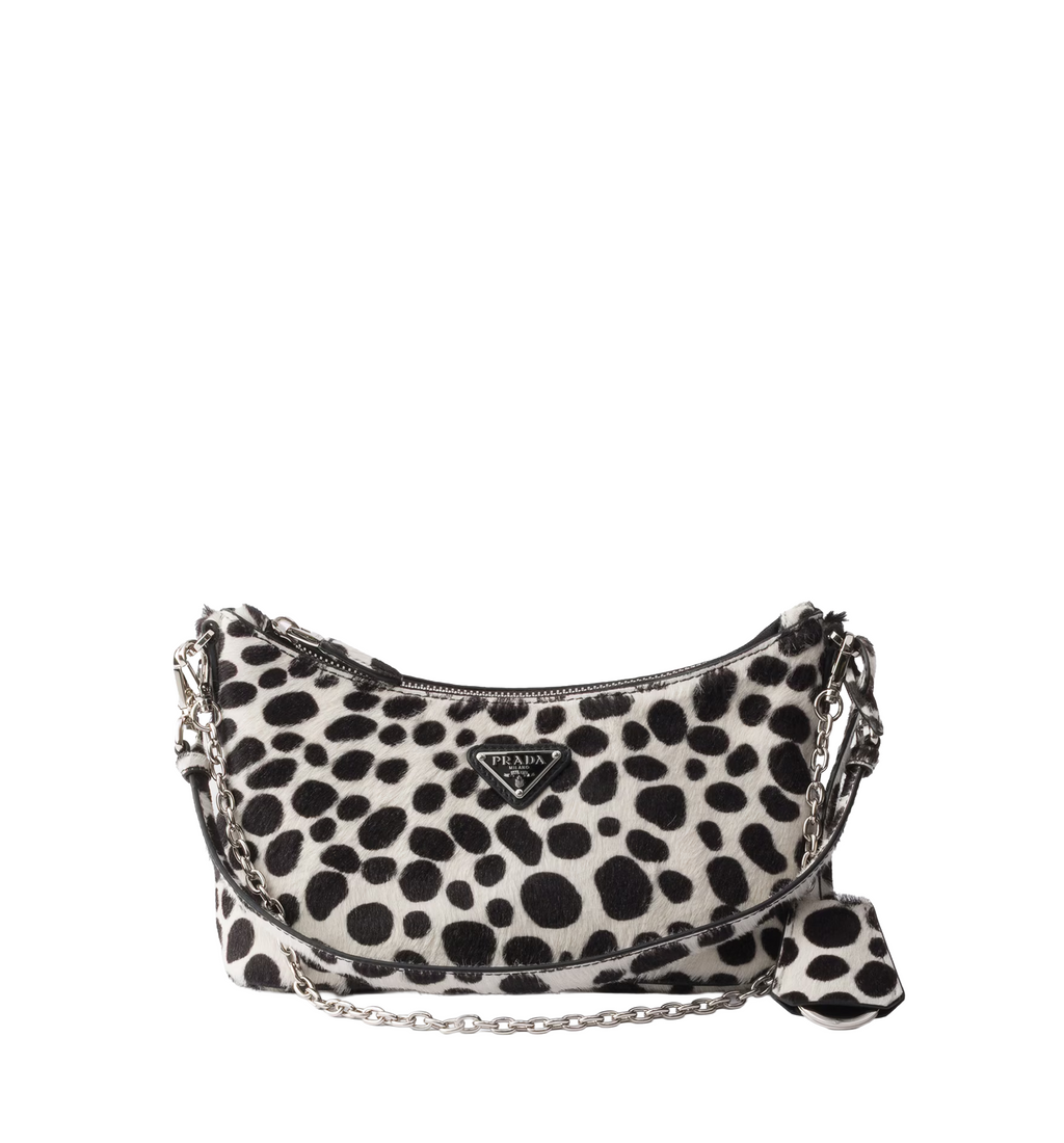 Printed calf hair mini-bag
