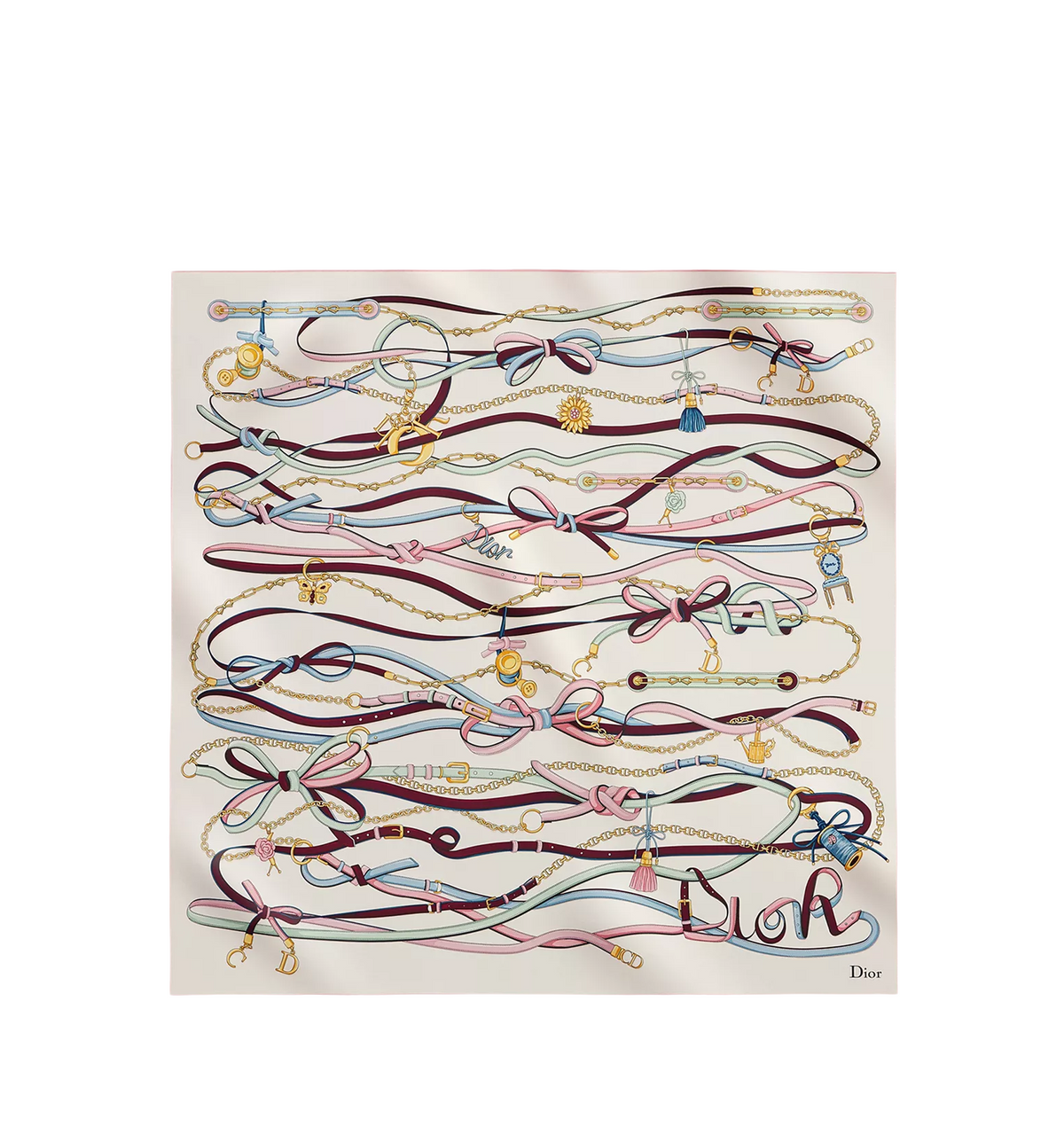 Dior Saddle Charms 90 Square Scarf