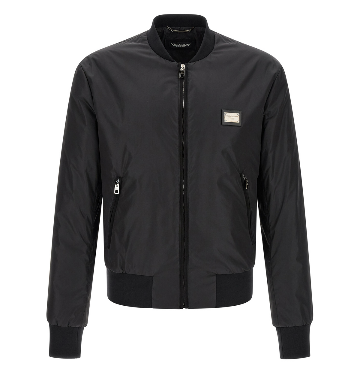 Logo plaque bomber jacket