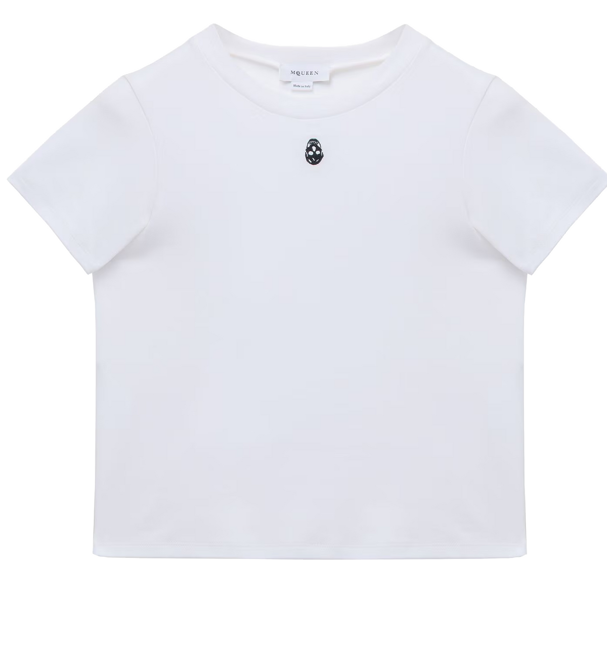 Women's Embroidered Skull T-Shirt in Optical White