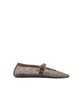 Flat mesh ballerinas with rhinestone detail
