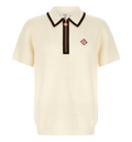 'Waffle stitch' knit polo shirt