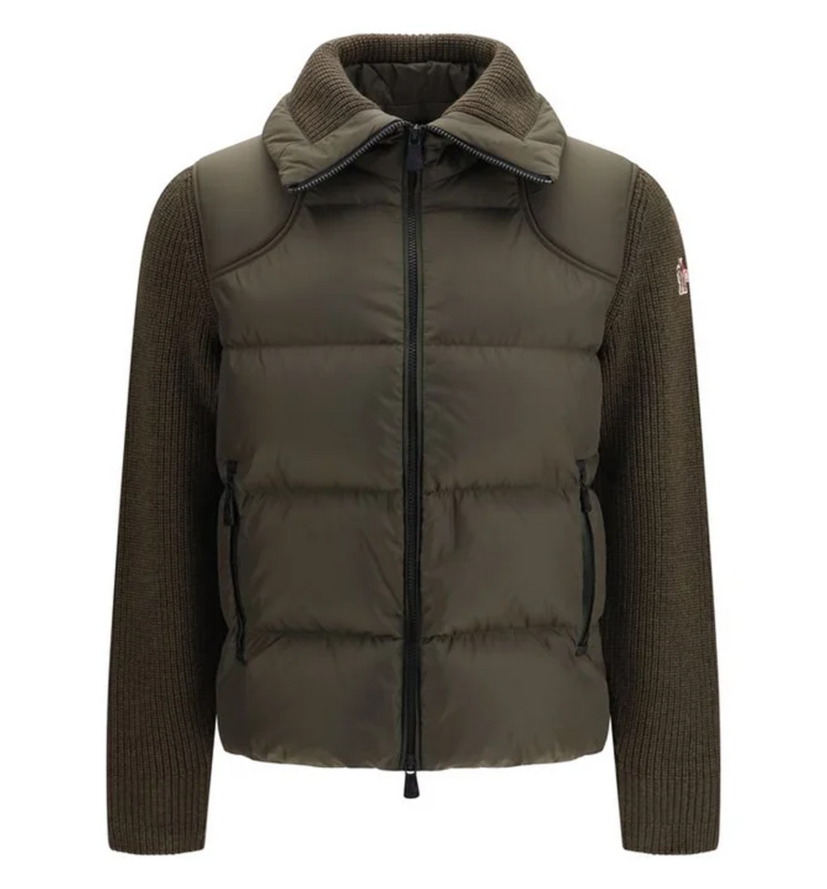 Padded Wool Zip-Up Cardigan