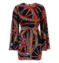 Printed stretch crepe dress