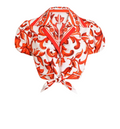 Majolica-print poplin shirt