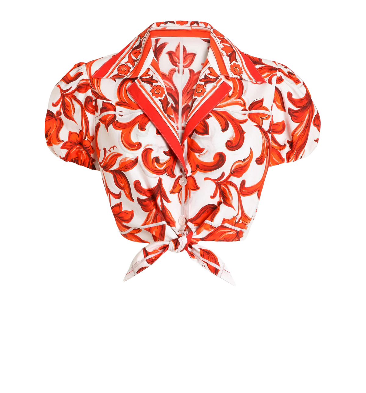 Majolica-print poplin shirt