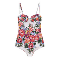 One-piece swimsuit with floral print