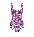 Majolica-print one-piece swimsuit