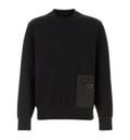 Black stretch jersey sweatshirt