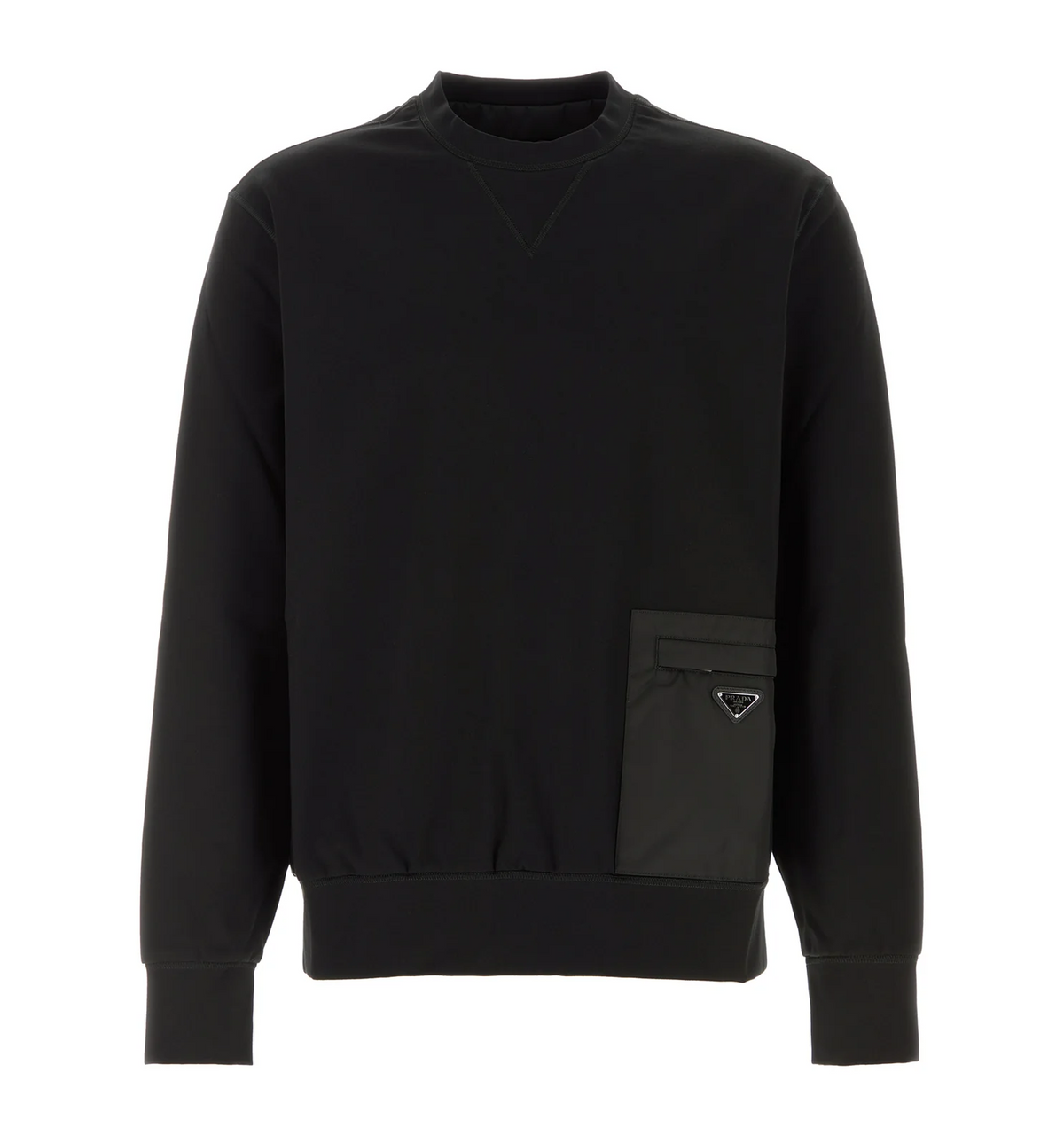 Black stretch jersey sweatshirt