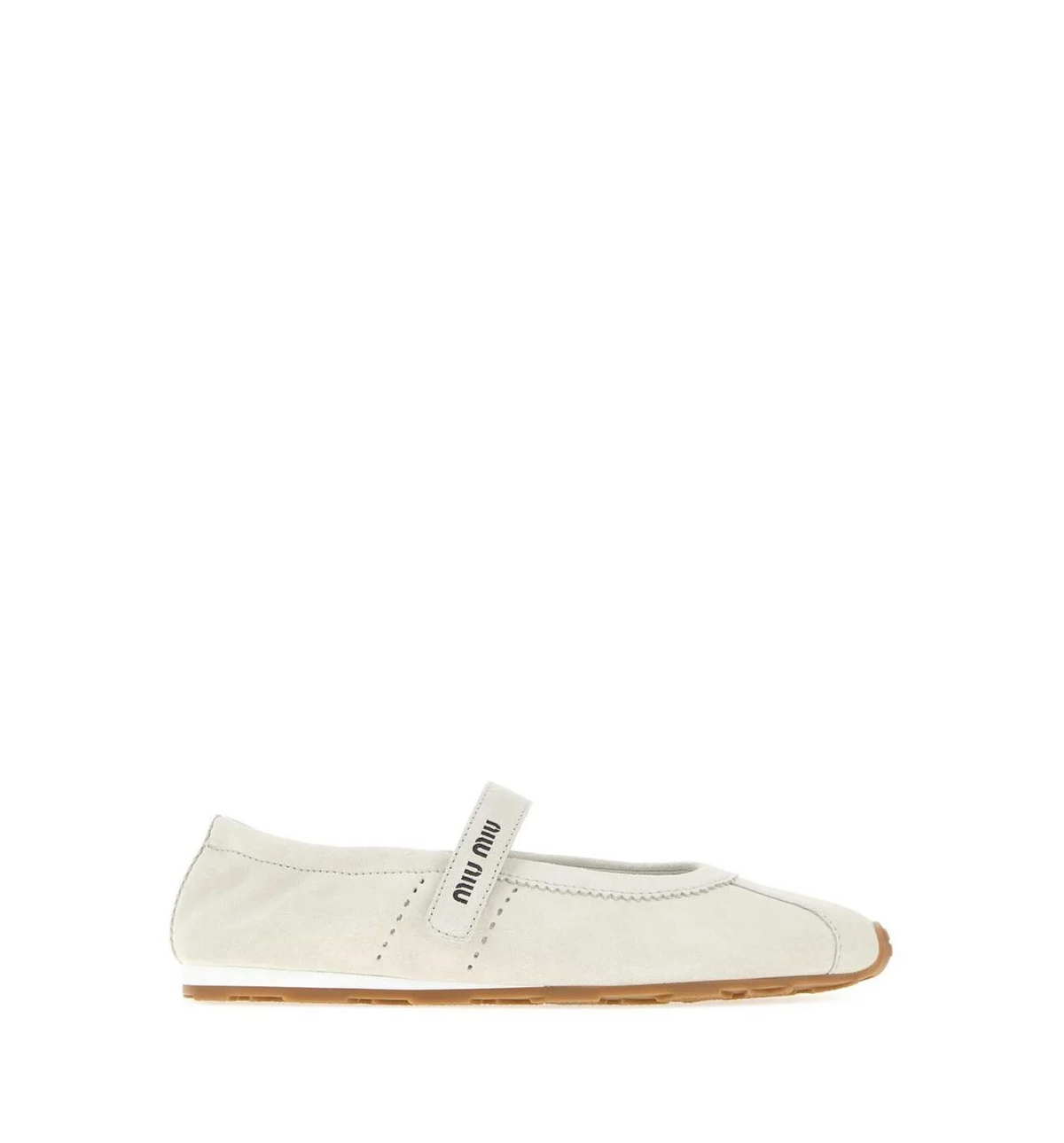 Miu Miu Round-Toe Strap Ballet Flats
