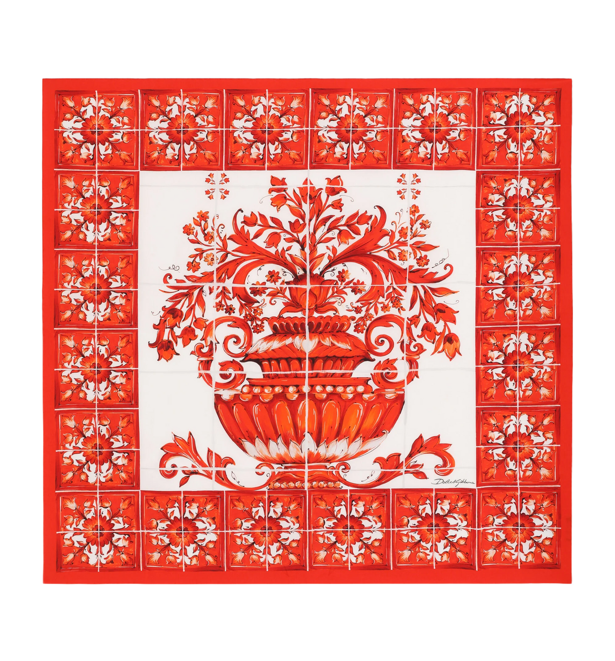 90x90 majolica-print silk twill scarf