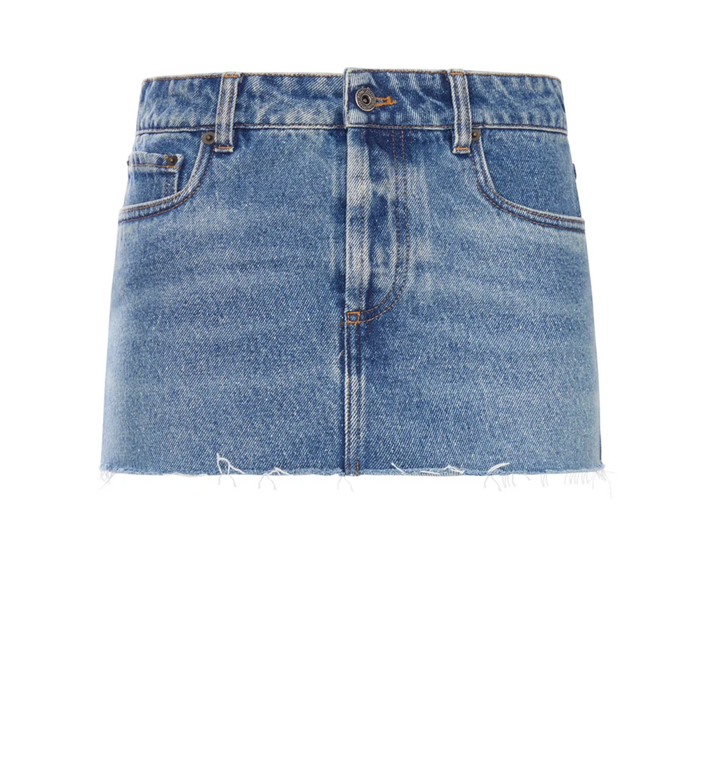 Frayed hem denim mini Skirt