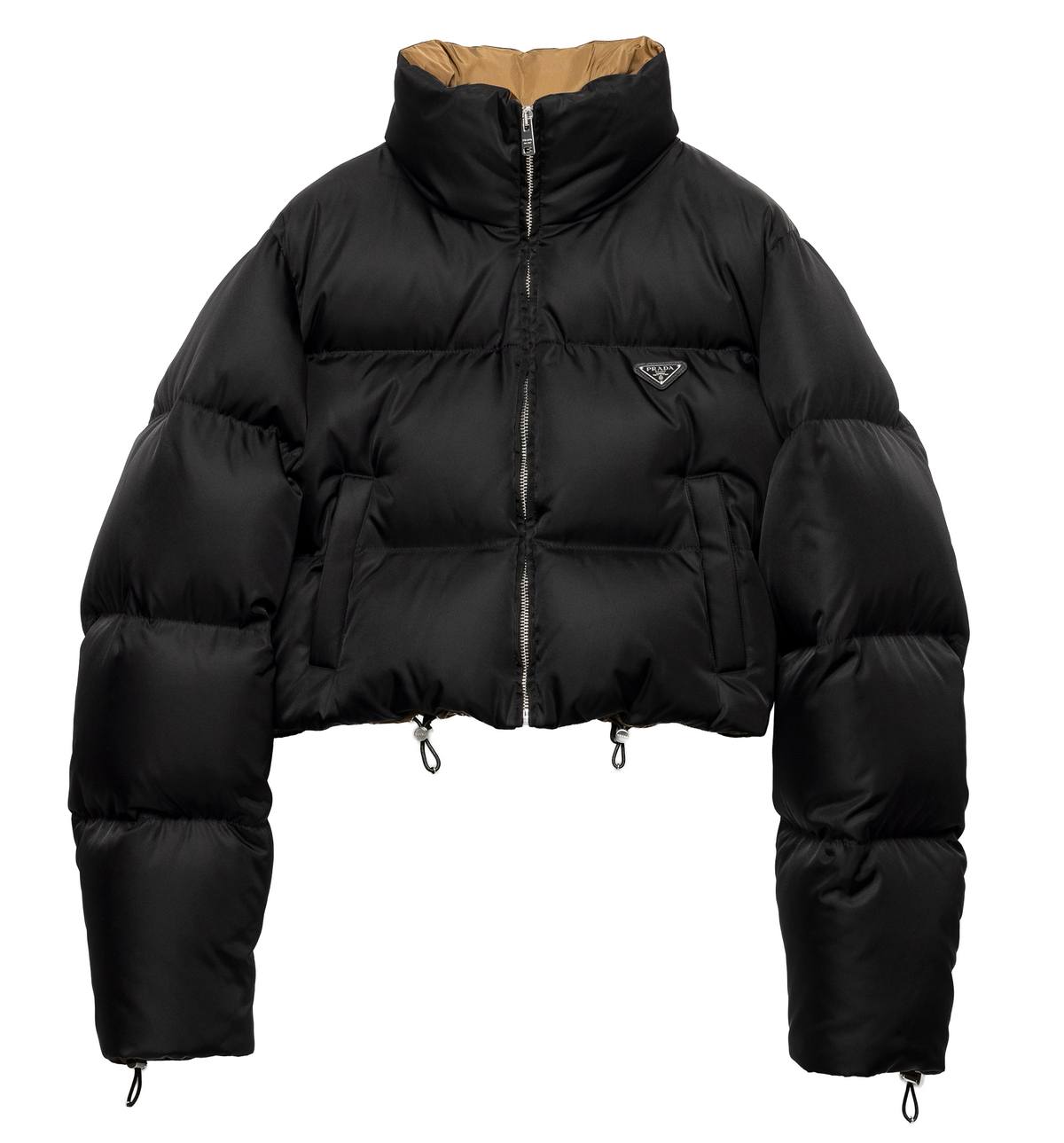 Cropped Re-Nylon down jacket