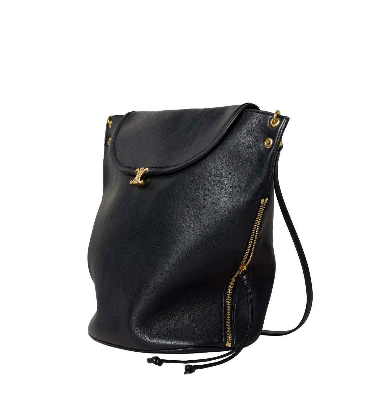Soft Triomphe Bucket In Shiny Lambskin