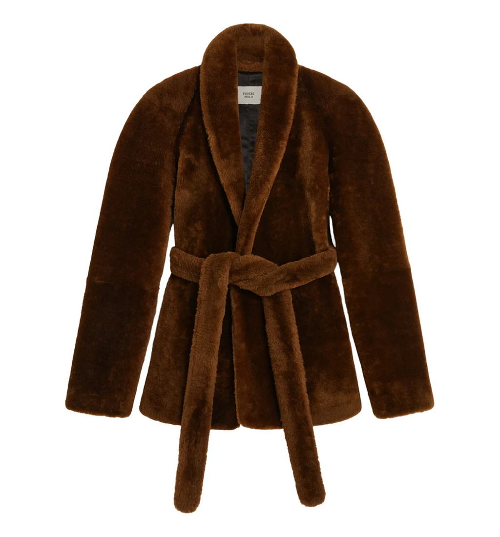 Belted Shearling Blouson