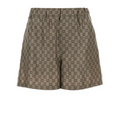 Printed silk twill shorts