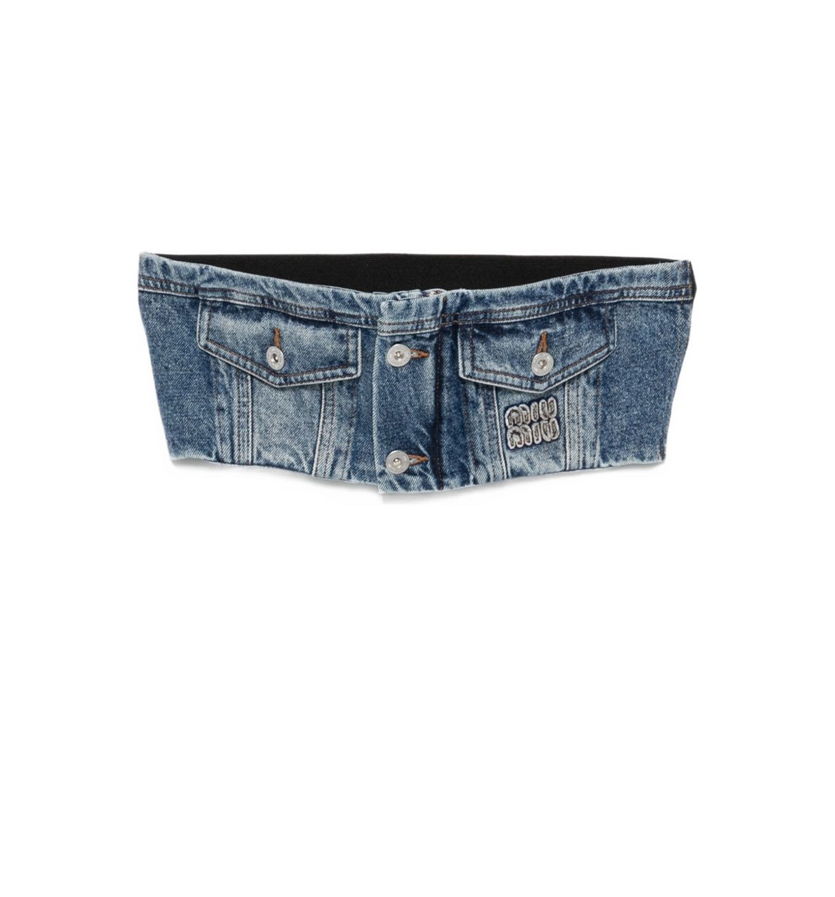 Washed Denim Bandeau Top -