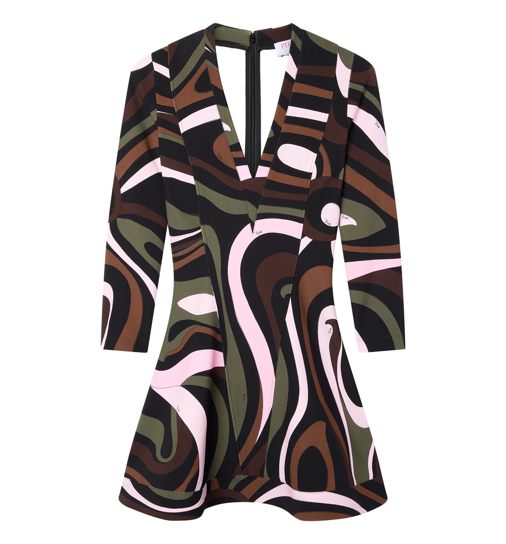Marmo Print Compact Jersey Dress