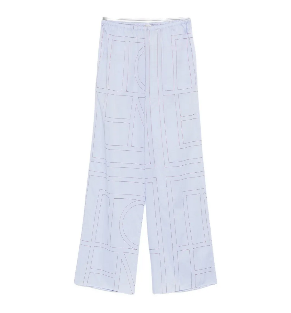 Geometric-pattern wide-leg trousers