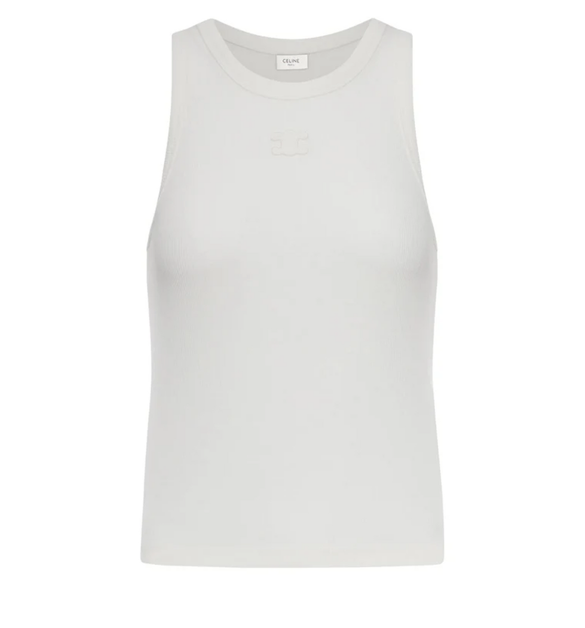 Sleeveless Top In Ribbed Jersey With Triomphe