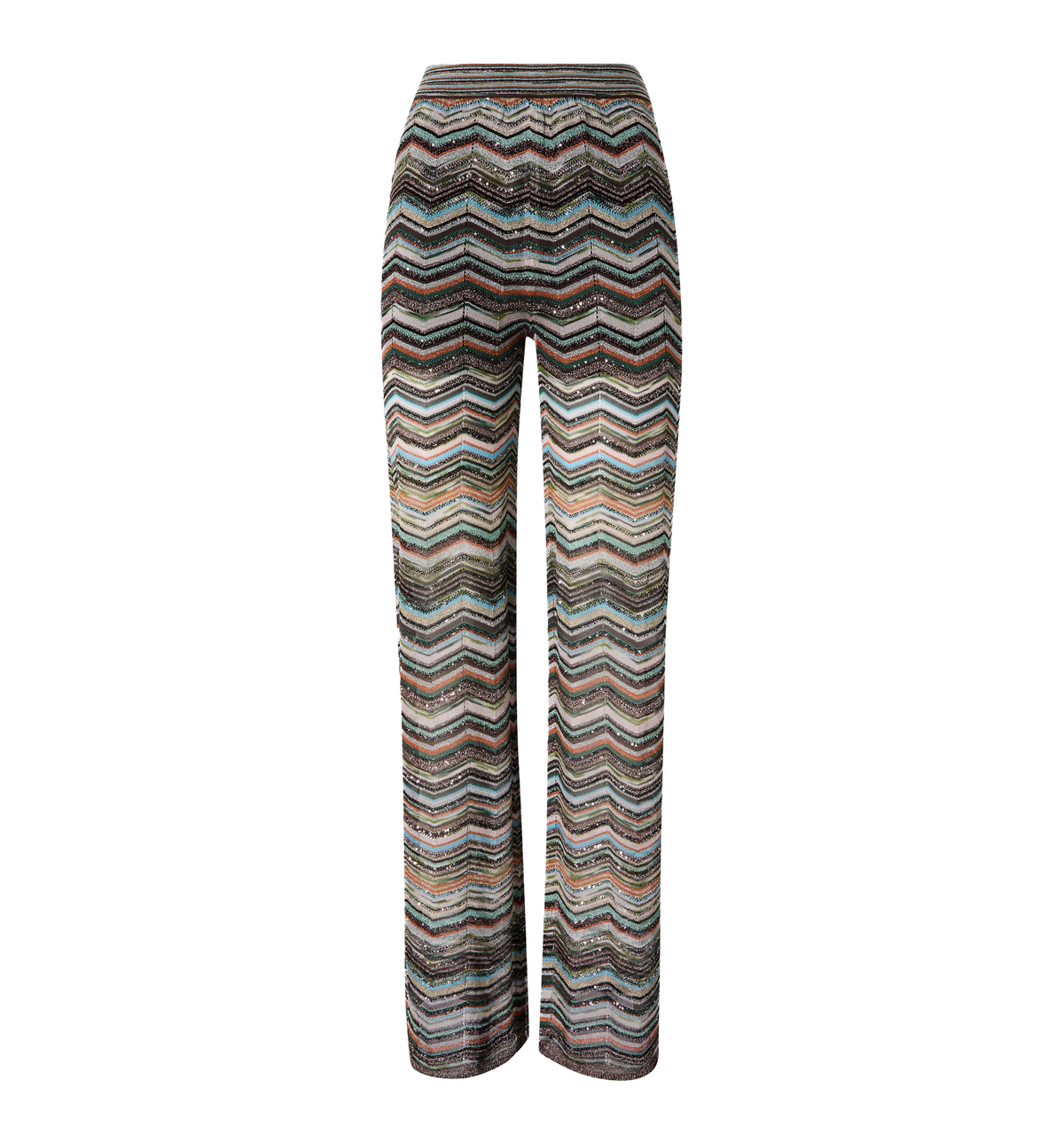 Chevron palazzo trousers with sequins