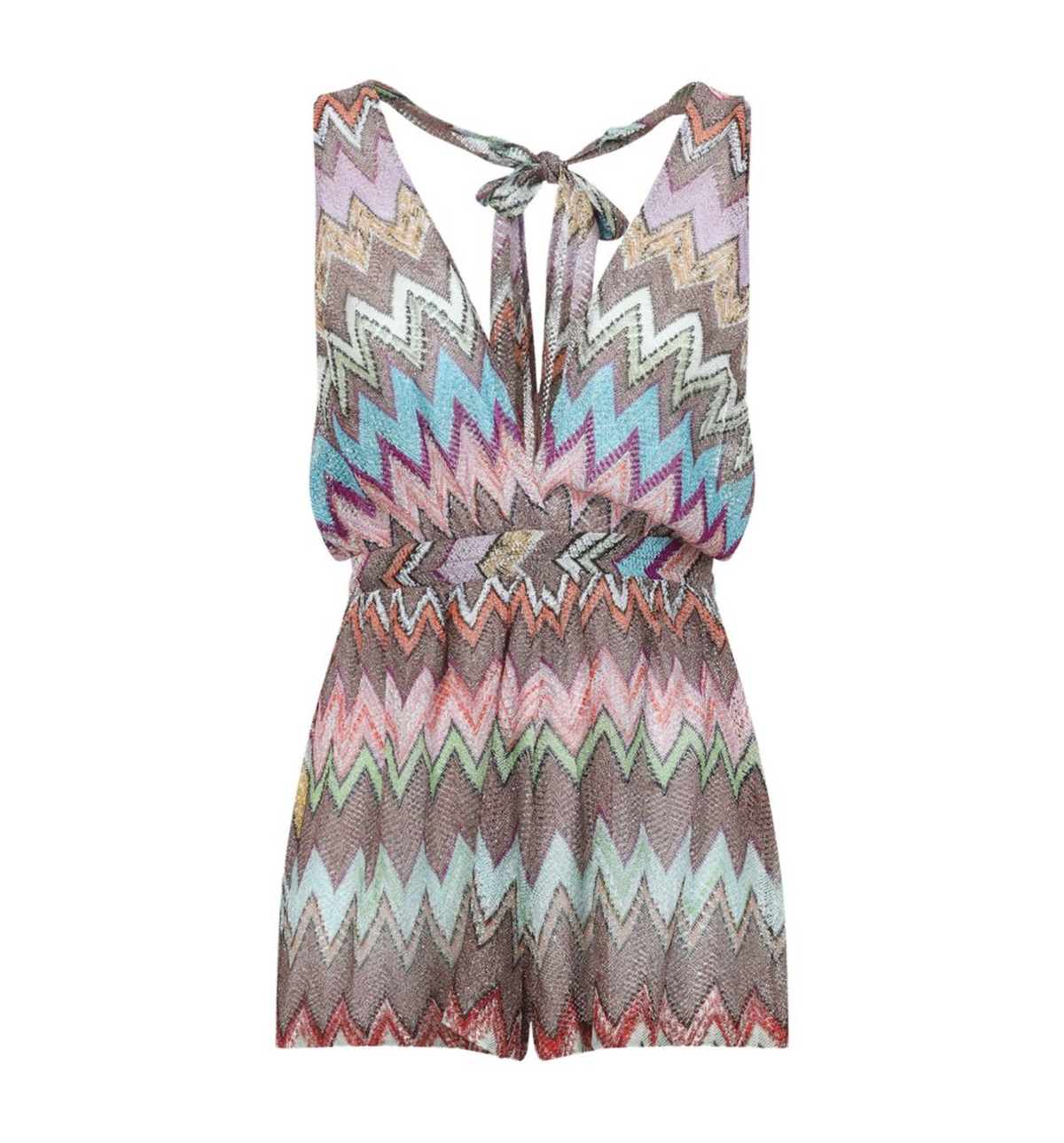 Short jumpsuit in dégradé lace