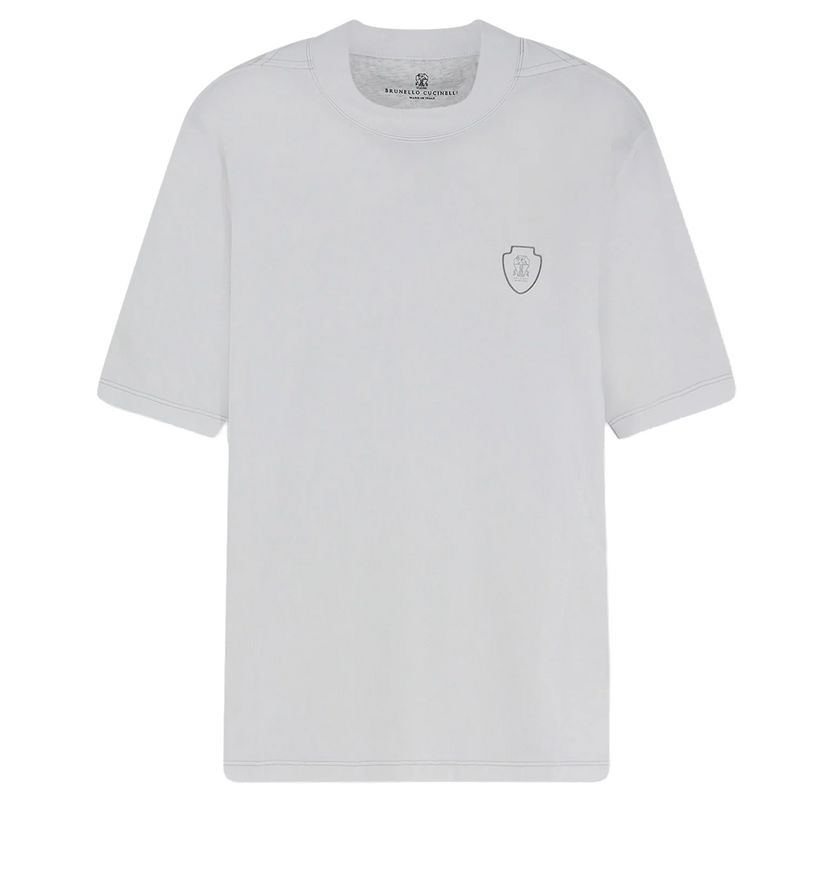 Technical fabric T-shirt with front logo patch