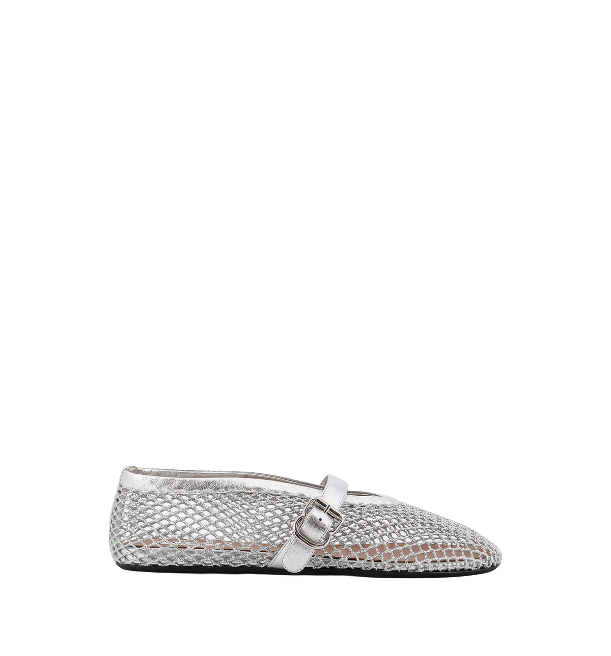 Ballet Flats In Laminated Fishnet