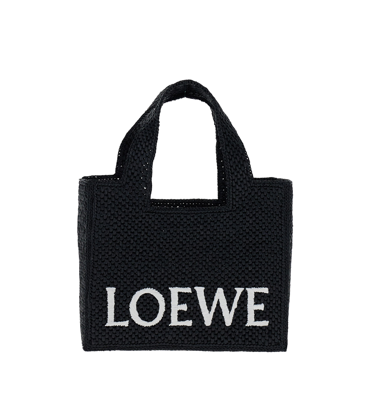 Small LOEWE Font Tote In Raffia