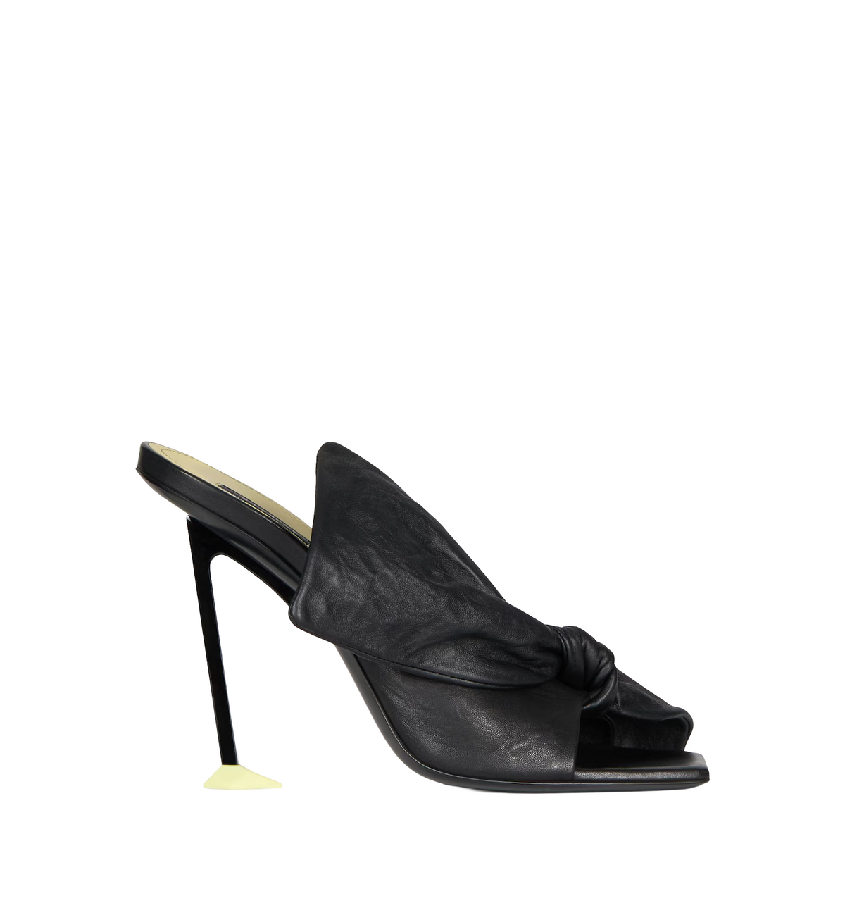 Boudoir heeled mules in nappa leather with bow
