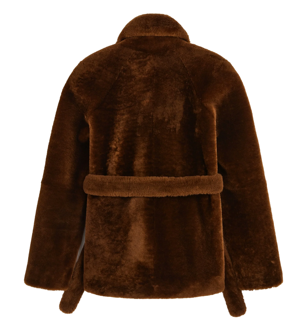 Belted Shearling Blouson
