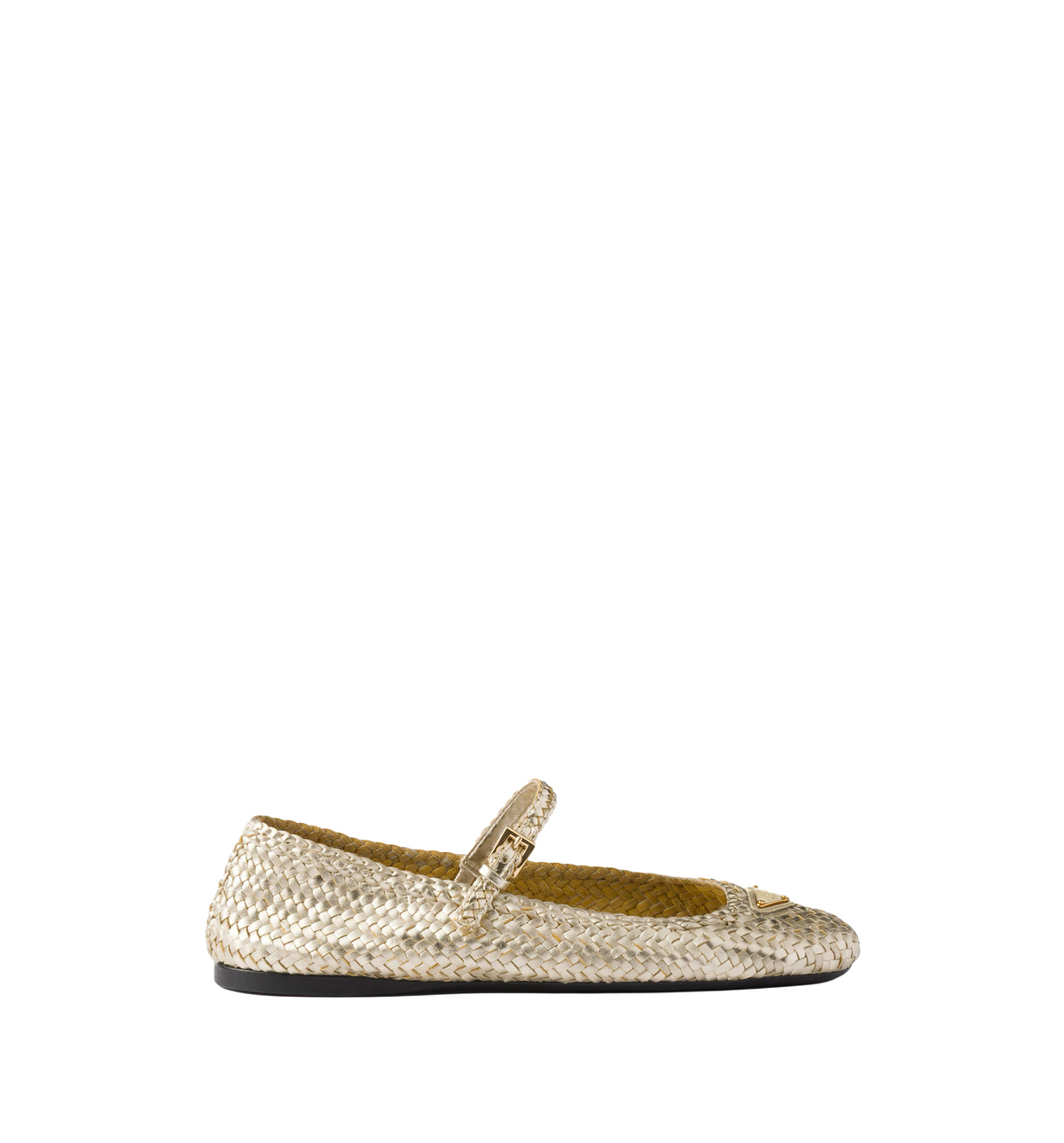 Woven leather ballerinas
