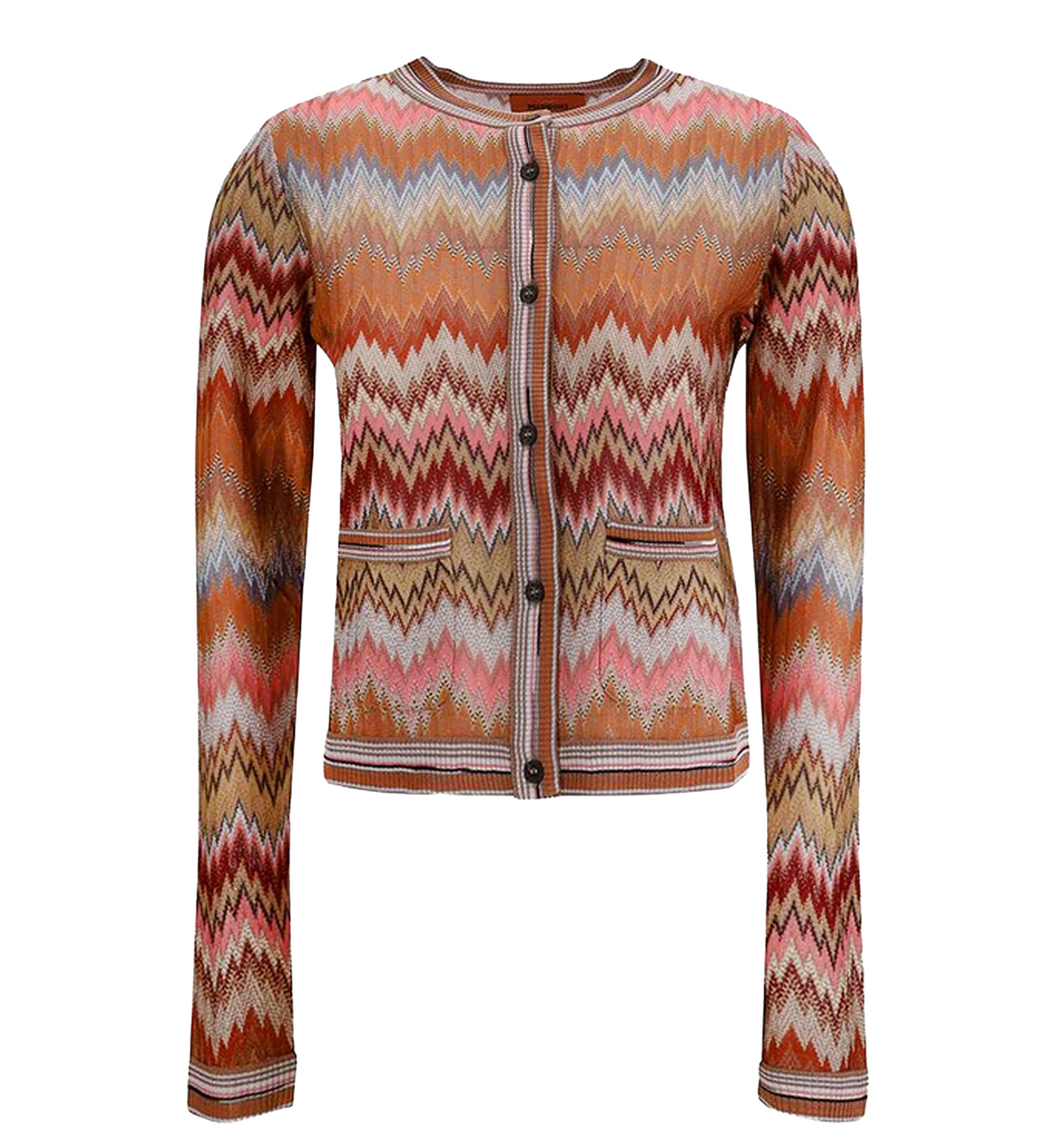 Viscose Cardigan With Chevron Pattern
