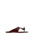 Toggle flat sandal in shiny smoot calfskin