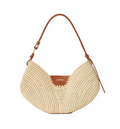 Medium Loewe Swing bag in raffia and calfskin